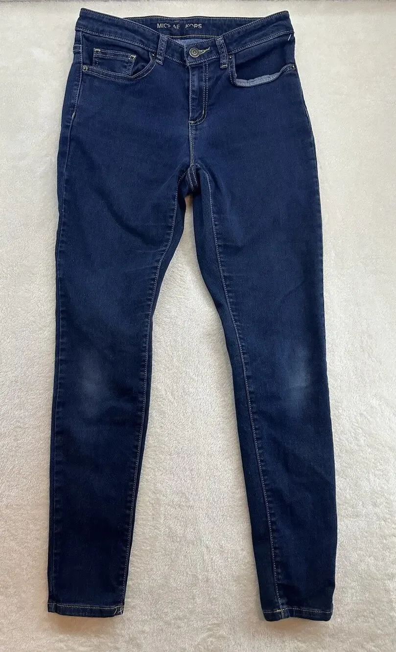 Women's Michael Kors Izzy Skinny Dark Wash Mid Rise Jeans Size 6